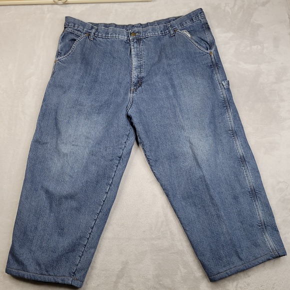 Wrangler Carpenter Jeans Mens 44x25 Denim Workwear Utility Relaxed Fit Pants - Picture 1 of 8